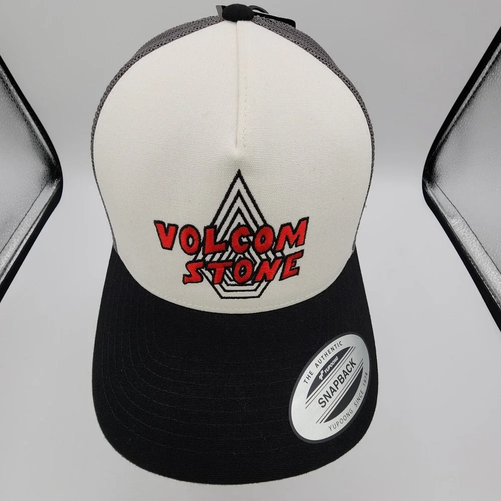 Volcom Stone Pit Stop Trucker Hat Mesh Adjusstable Snapback White Black Grey New